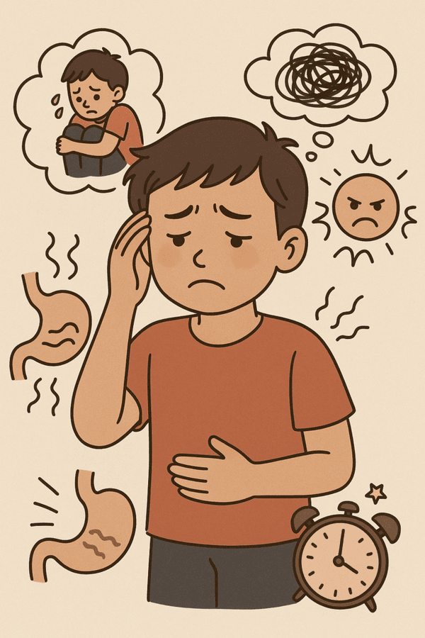 Ilustrație: manifestările anxietății la copil